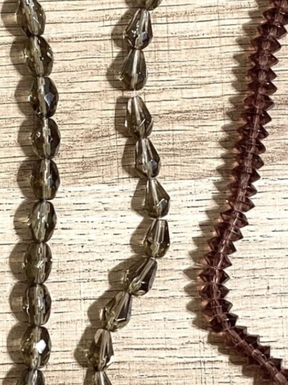 Bead Gallery Faceted Glass Beads Fire Polished Gray Purple Oval Drop Faceted Lot